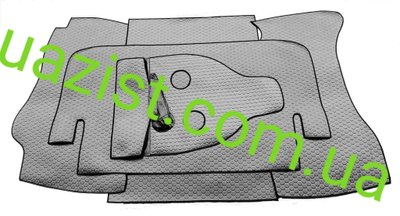 Автолин (линолеум) покрытие пола (шумоизоляция) кабины УАЗ 469, Хантер комплект из 5- ти частей (чёрный) Автолин Хантер 469 фото